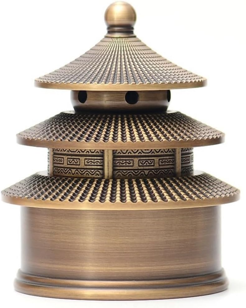 銅細工 六角亭式薫香炉 置物 茶卓 香炉 香道具 装飾品 工芸品 美術品